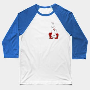 Cross Your Heart Tattoo Hand Roses Baseball T-Shirt